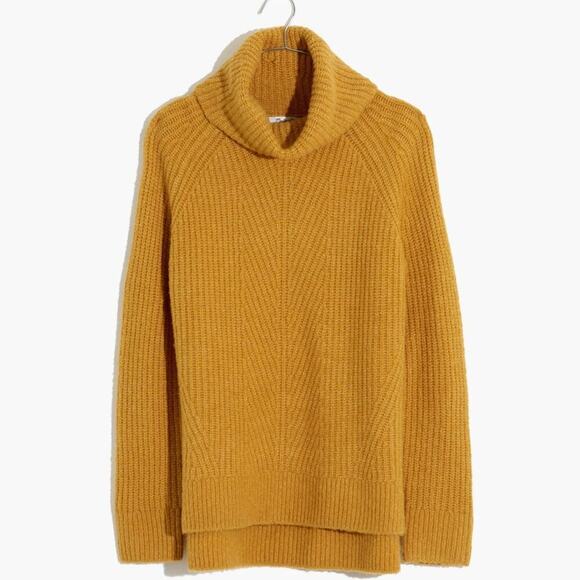 NWT * MADEWELL Mercer Turtleneck Sweater in Coziest Yarn in Heather Saffron - Picture 5 of 12